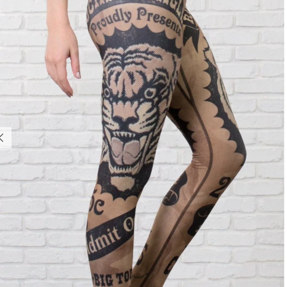 Werkshop Circus Tiger Leggings - Full Length Triathlon Leggings - Picture 12 of 13